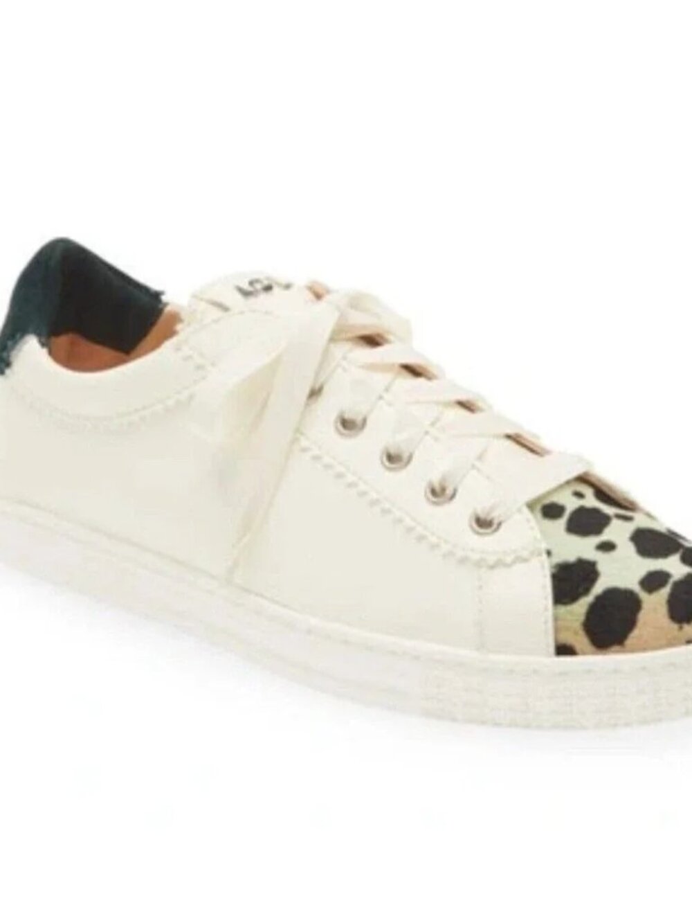 AGL Sade Genuine Leopard Calf Hair White Leather Sneakers 10